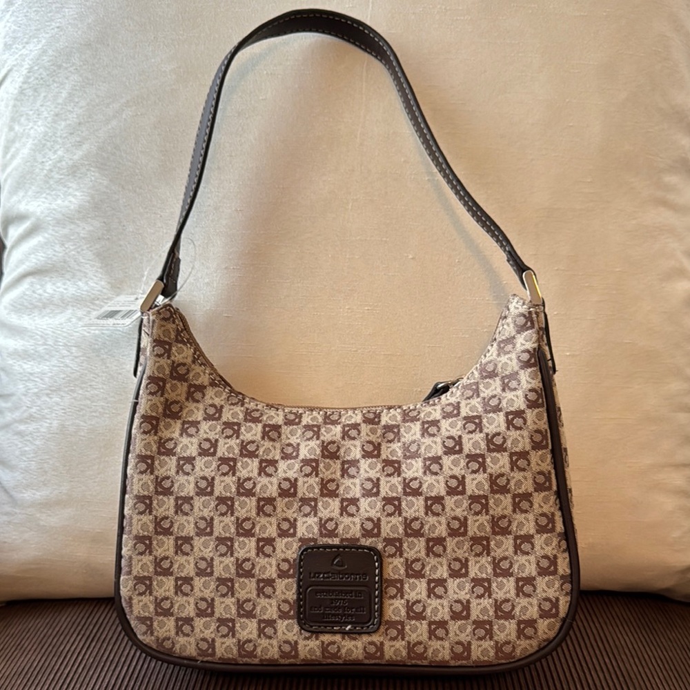 Liz Claiborne Brown Patterned Shoulder Bag